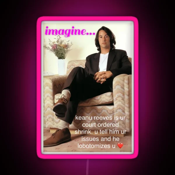 Keanu Reeves Lobotomy RGB Neon Sign