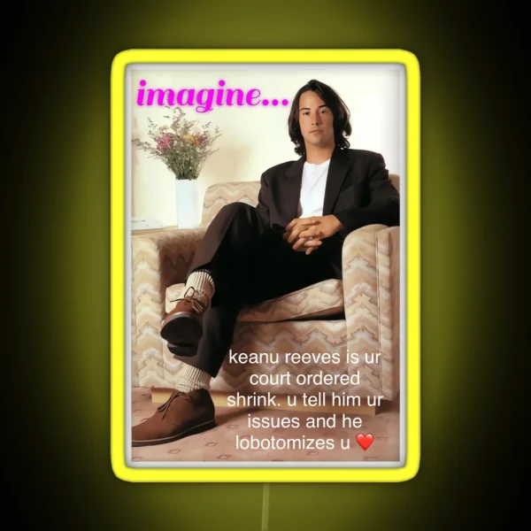 Keanu Reeves Lobotomy RGB Neon Sign