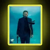 Customizable RGB Neon Sign Display with Keanu Reeves Quote Background