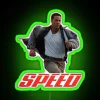 Vibrant RGB neon speedometer wall art inspired by Keanu Reeves