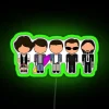 Keanu Reeves Iconic Movie Roles Vector Art Colorful Neon Sign