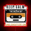 Neon digitization reminder for archivists and librarians in a nostalgic nod.