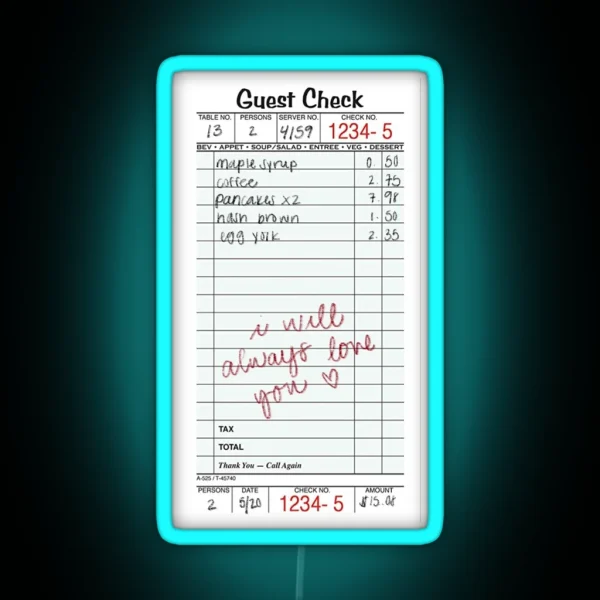 Keep Driving Receipt Led RGB Neon Sign