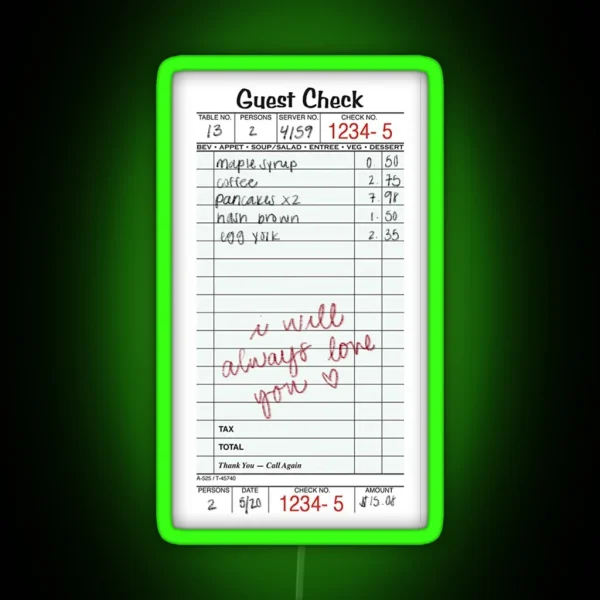 Keep Driving Receipt Led RGB Neon Sign
