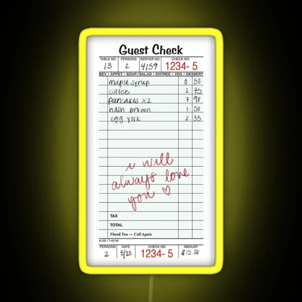 Keep Driving Receipt Led RGB Neon Sign