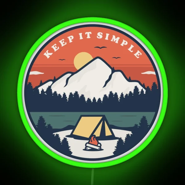Keep It Simple Camping Recovery AA NA RGB Neon Sign