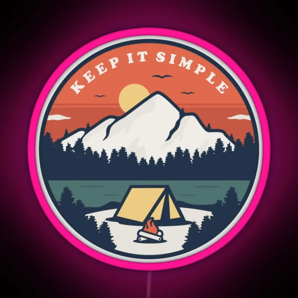 Keep It Simple Camping Recovery AA NA RGB Neon Sign