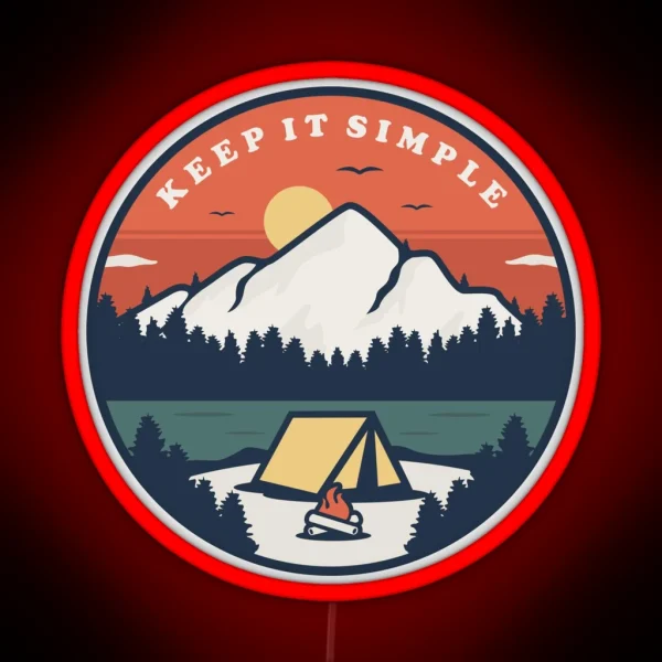 Keep It Simple Camping Recovery AA NA RGB Neon Sign