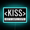 Neon KISS Principle Sign in Vibrant RGB Colored Letters