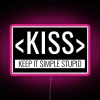 RGB Neon Sign with KISS Principle Minimalist Design Illumination Concept
