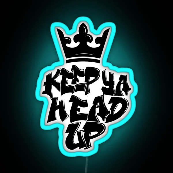 Keep Ya Head Up Old School Hip Hop Crown Rap 90s RGB Neon Sign