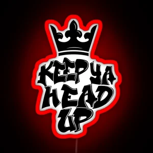 Keep Ya Head Up Old School Hip Hop Crown Rap 90s RGB Neon Sign