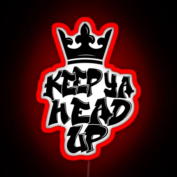 Keep Ya Head Up Old School Hip Hop Crown Rap 90s RGB Neon Sign