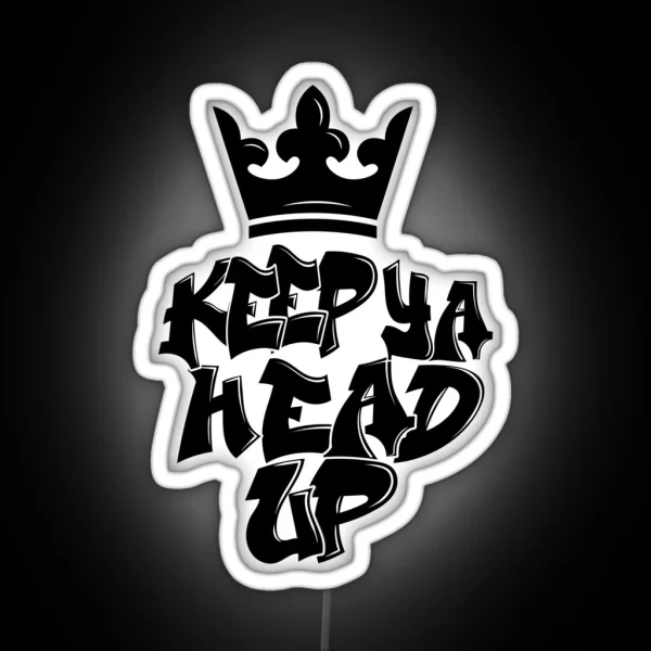 Keep Ya Head Up Old School Hip Hop Crown Rap 90s RGB Neon Sign