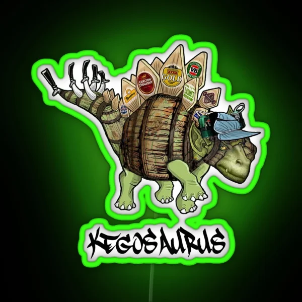 Kegosaurus RGB Neon Sign