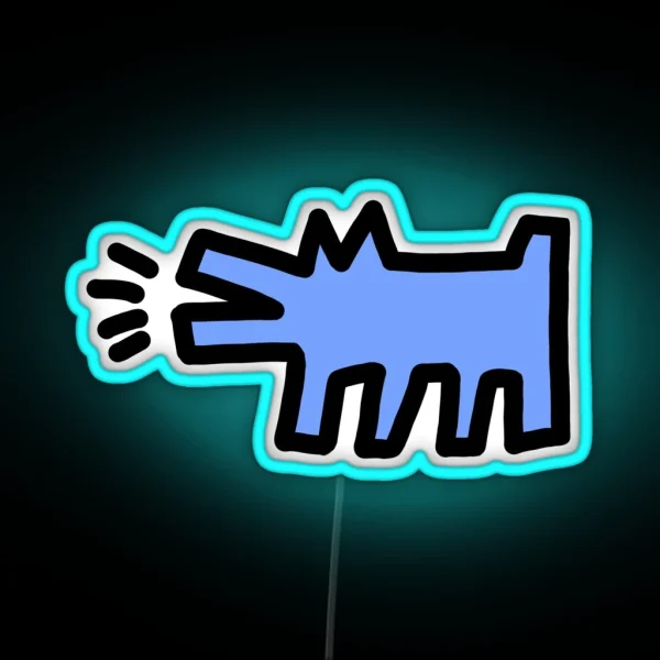Keith Harring Dog RGB Neon Sign