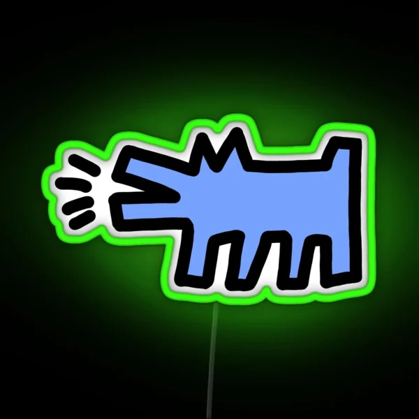 Keith Harring Dog RGB Neon Sign