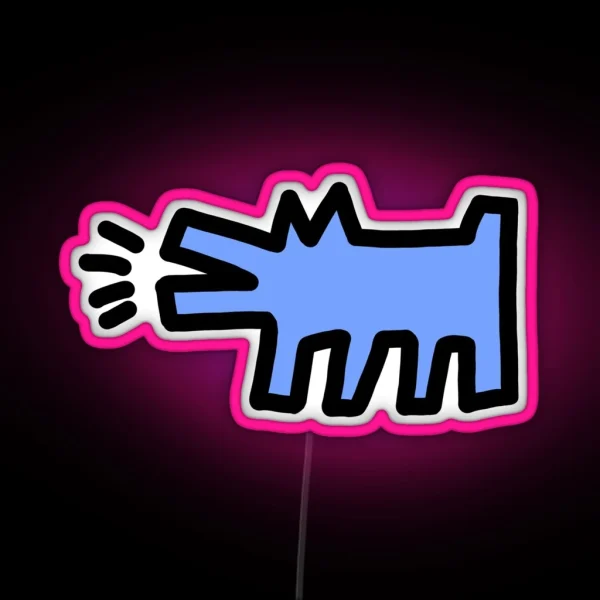 Keith Harring Dog RGB Neon Sign