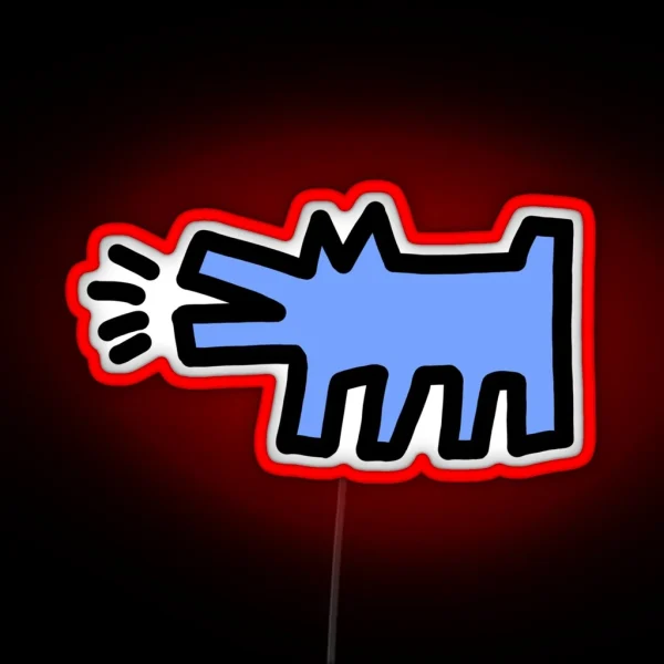 Keith Harring Dog RGB Neon Sign