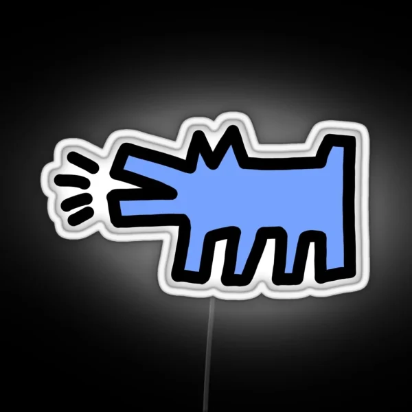 Keith Harring Dog RGB Neon Sign