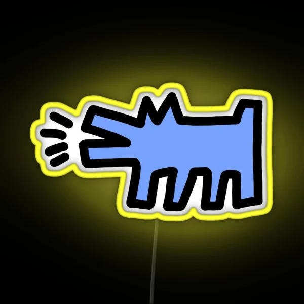 Keith Harring Dog RGB Neon Sign