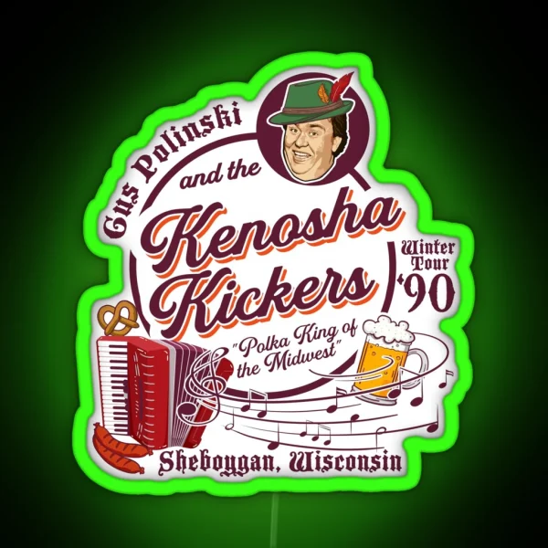 Kenosha Kickers The Polka King Of The Midwest RGB Neon Sign