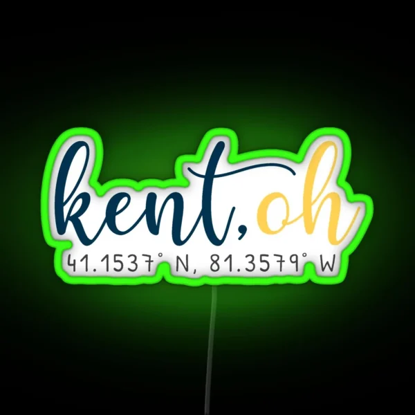 Kent Ohio Coordinates RGB Neon Sign