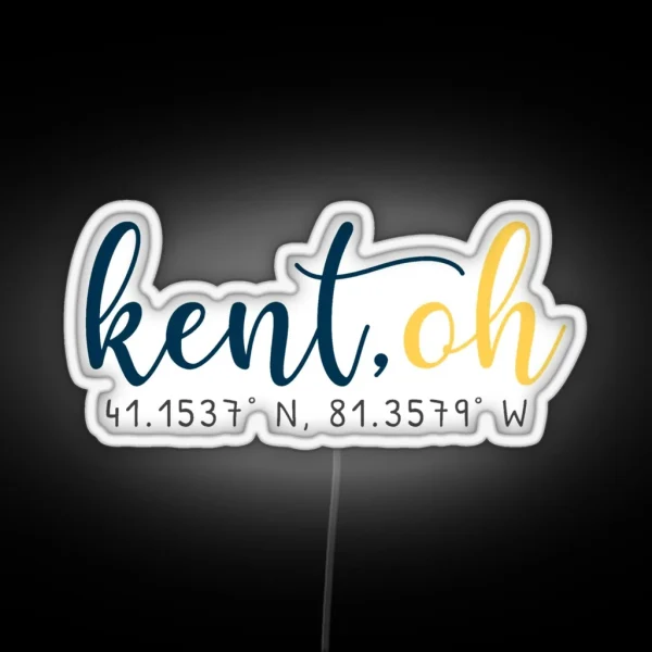 Kent Ohio Coordinates RGB Neon Sign