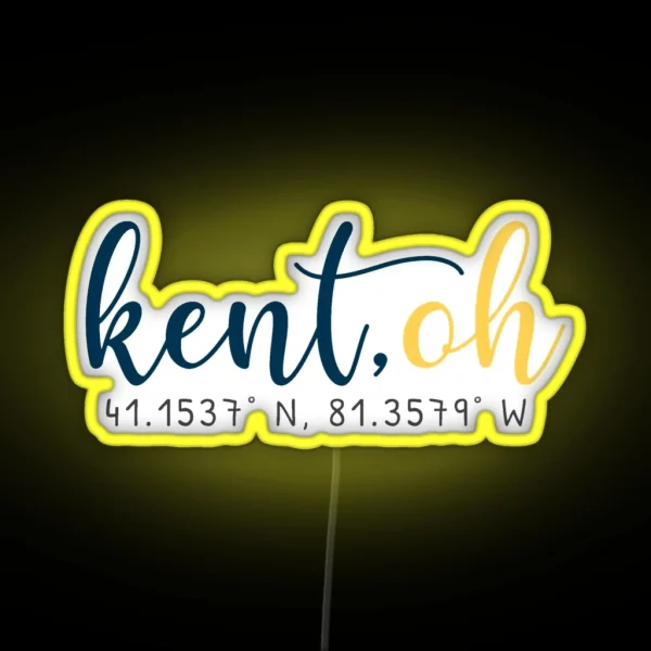 Kent Ohio Coordinates RGB Neon Sign