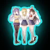 Vibrant Genshin Impact inspired Keqing themed school uniform RGB neon lights.