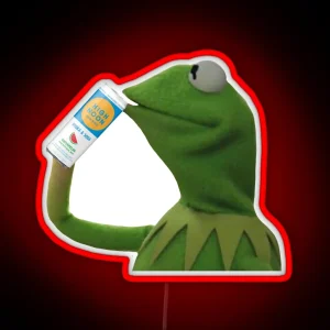 Kermit Drinking High Noon RGB Neon Sign