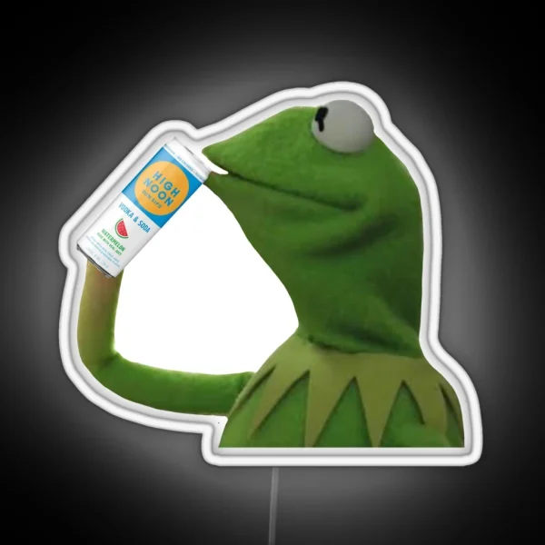 Kermit Drinking High Noon RGB Neon Sign