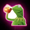 Color-changing Muppet-themed bar decor with vibrant RGB LED glow effect