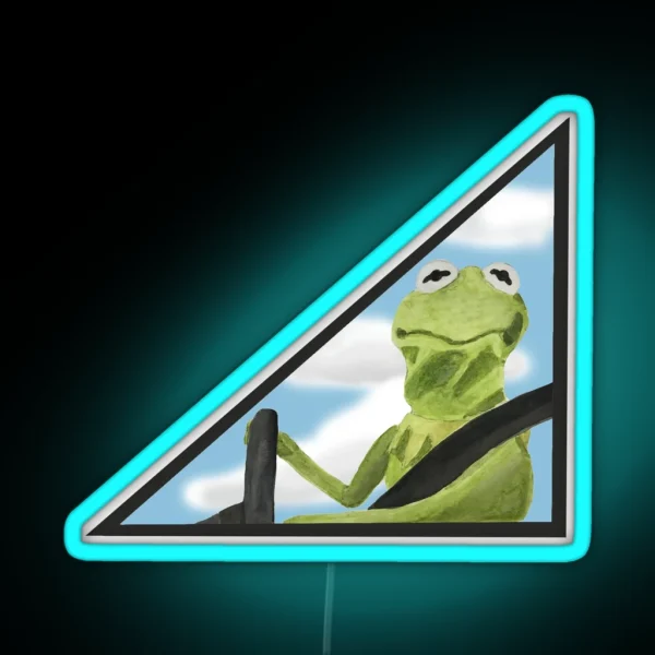 Kermit Driving Car RGB Neon Sign