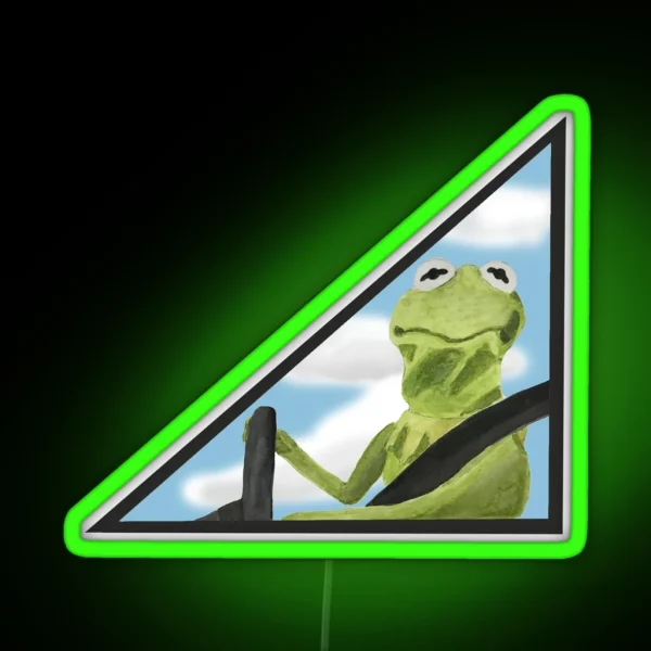 Kermit Driving Car RGB Neon Sign