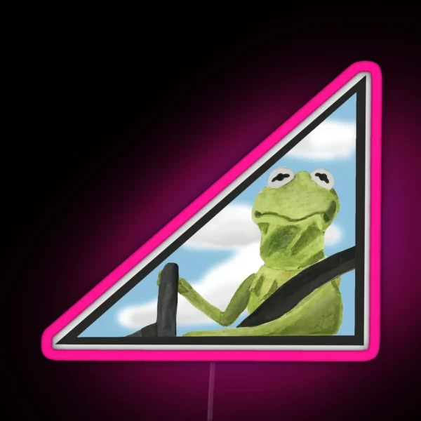 Kermit Driving Car RGB Neon Sign