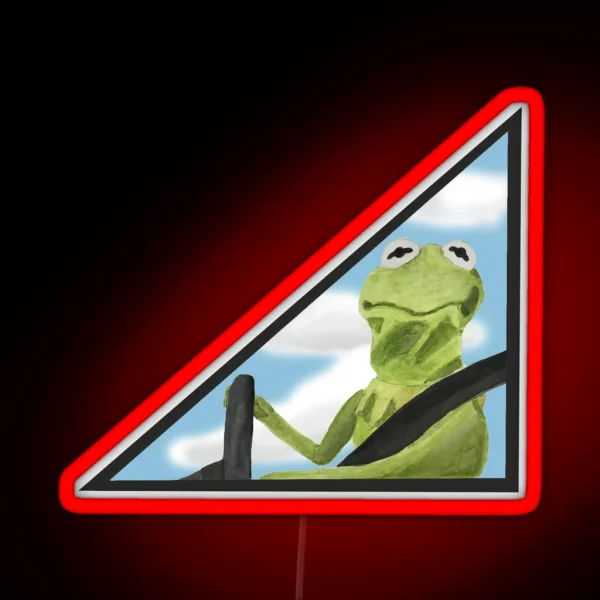 Kermit Driving Car RGB Neon Sign