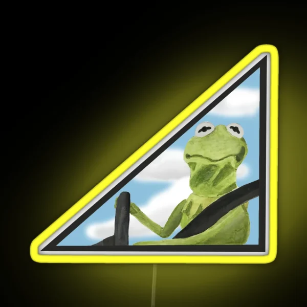 Kermit Driving Car RGB Neon Sign