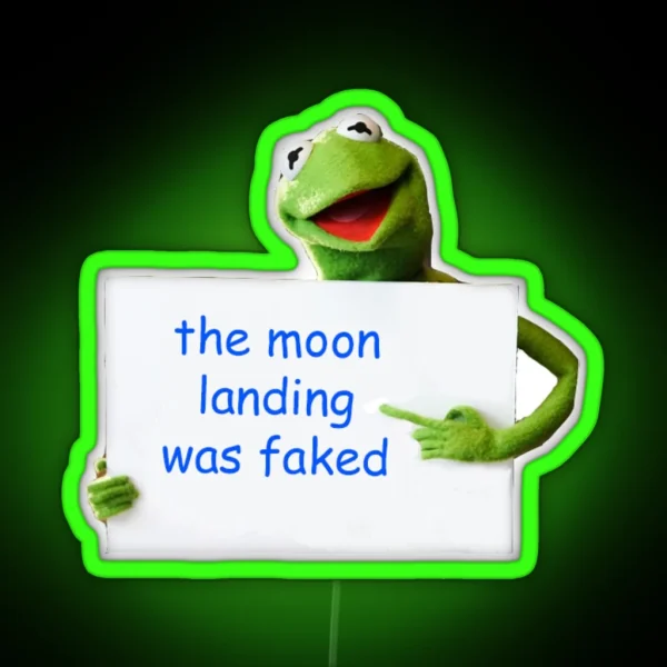 Kermit Moon Landing Led RGB Neon Sign
