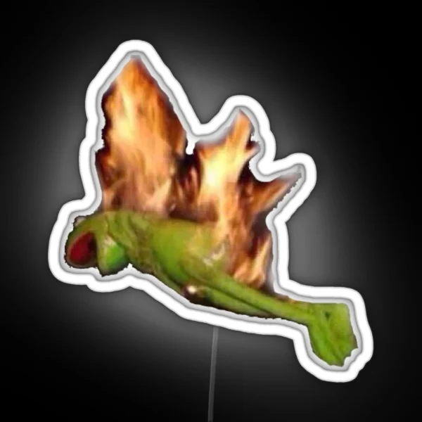 Kermit On Fire RGB Neon Sign