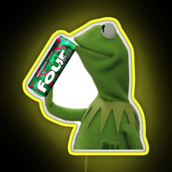 Kermit Sips Four Loko RGB Neon Sign