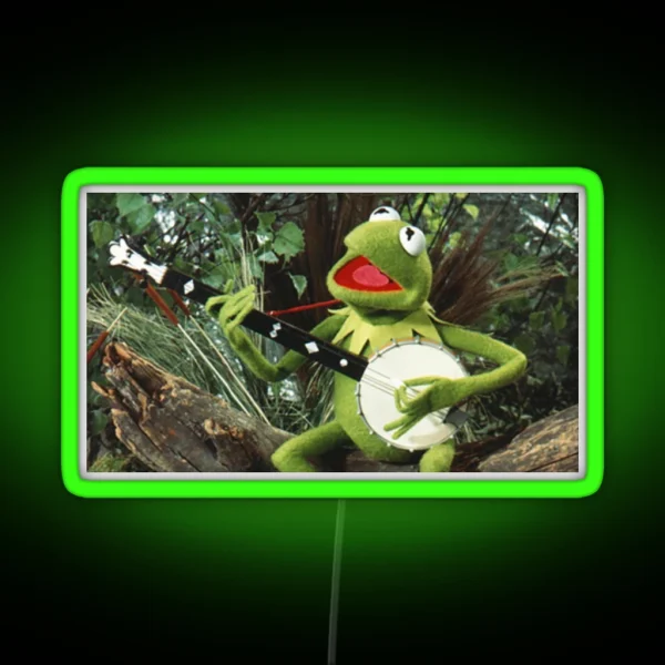 Kermit The Frog Banjo RGB Neon Sign