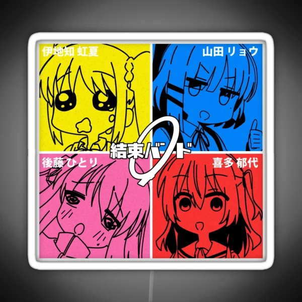Kessoku Band With Funny Expressions RGB Neon Sign