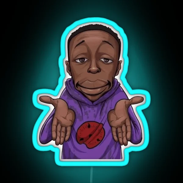 Khaby Lame Meme RGB Neon Sign