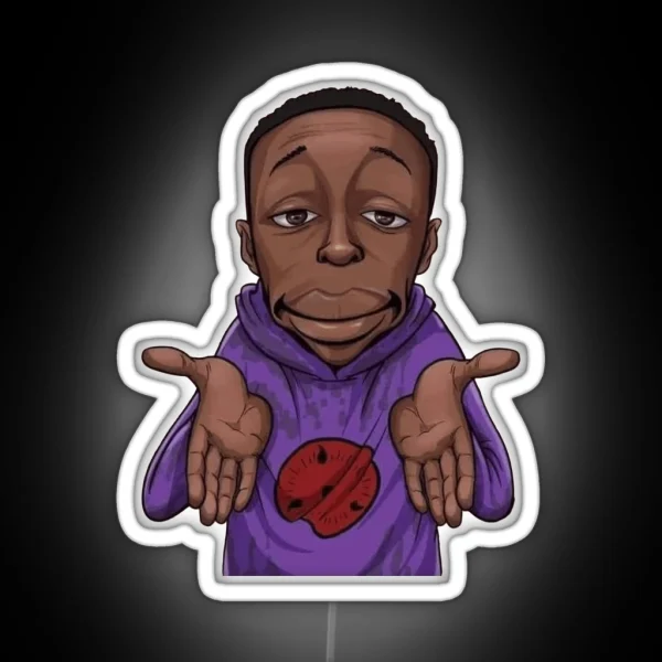Khaby Lame Meme RGB Neon Sign