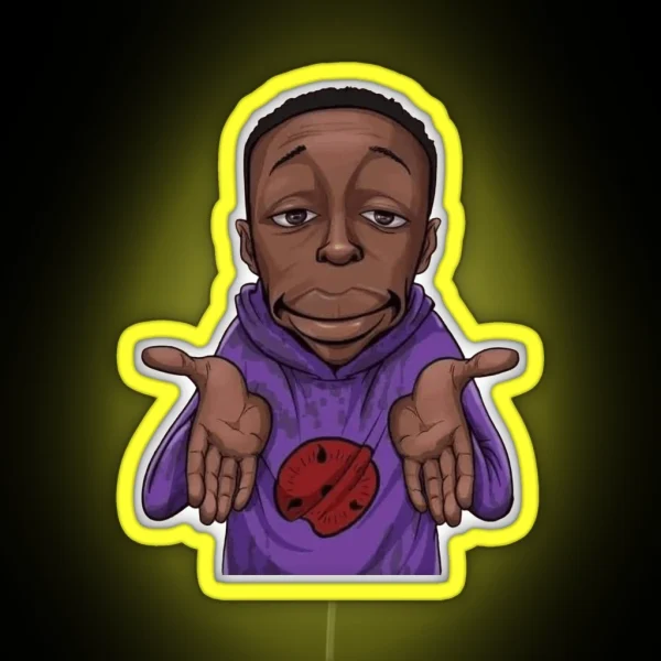 Khaby Lame Meme RGB Neon Sign