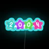 Retro Kidcore Neon Sign Featuring Bright RGB Colors from 2004