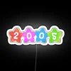 Kidcore-inspired 2005-style retro-futuristic RGB neon sign with nostalgic charm