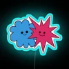 RGB Neon Sign Featuring Iconic Kiki and Bouba Characters
