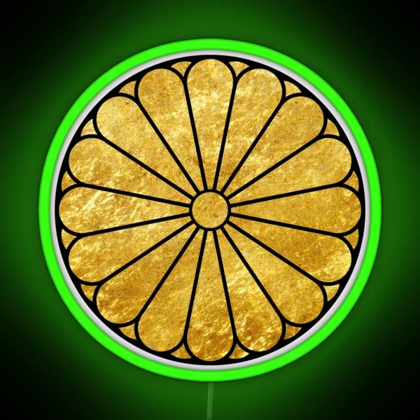 Kiku Chrysanthemum Mon Faux Gold RGB Neon Sign